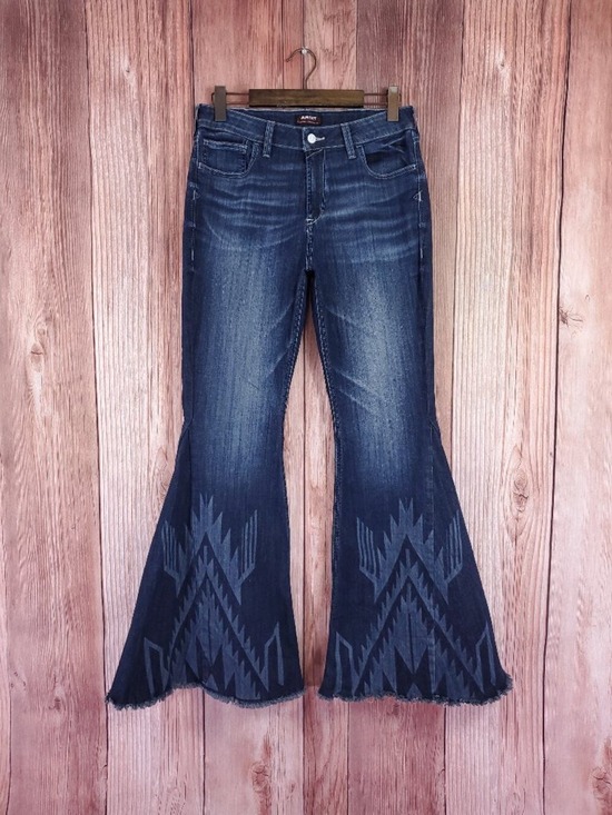 Ariat Denim - Ariat Chimayo Collection High Rise Flare Jeans Womens 31R Extreme Bell Bottom